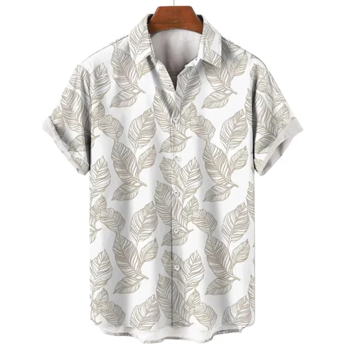 Men’s Vintage Floral Loose-Fit Seaside Travel Shirt