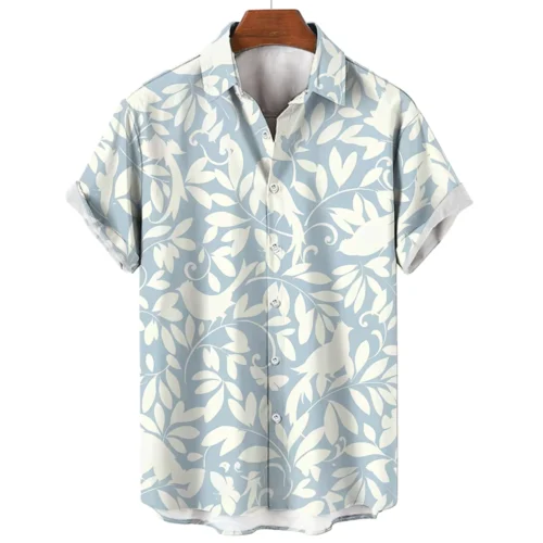 Men’s Vintage Floral Loose-Fit Seaside Travel Shirt