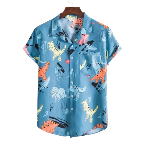 Men’s Floral Color-Block Fitted Short-Sleeve Travel Shirt