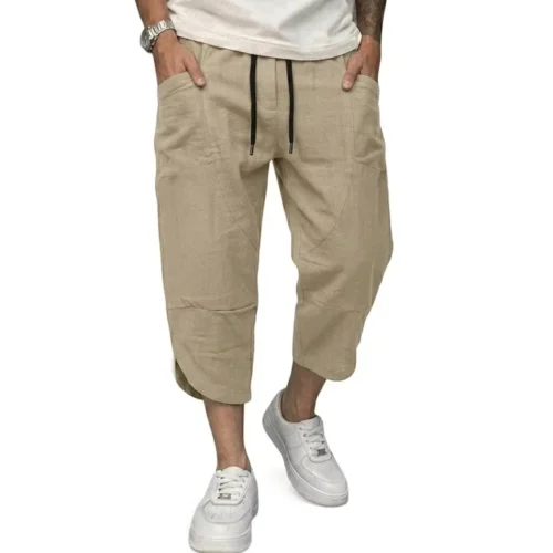 Cotton Cross-Style Utility Shorts with Drawstring Waist