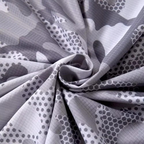 Printed Stretch Hooded UV-Resistant Jacket with Full-Zip Front