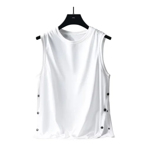 Men’s Solid Broadcloth Tank Top with Classic O-Neck