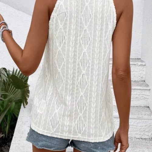 Women’s Jacquard Openwork Knit Tank Top